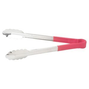 WINCO UTPH-12R 12″ Heat-Resistant Utility Tongs – Red Handle – Commercial Grade